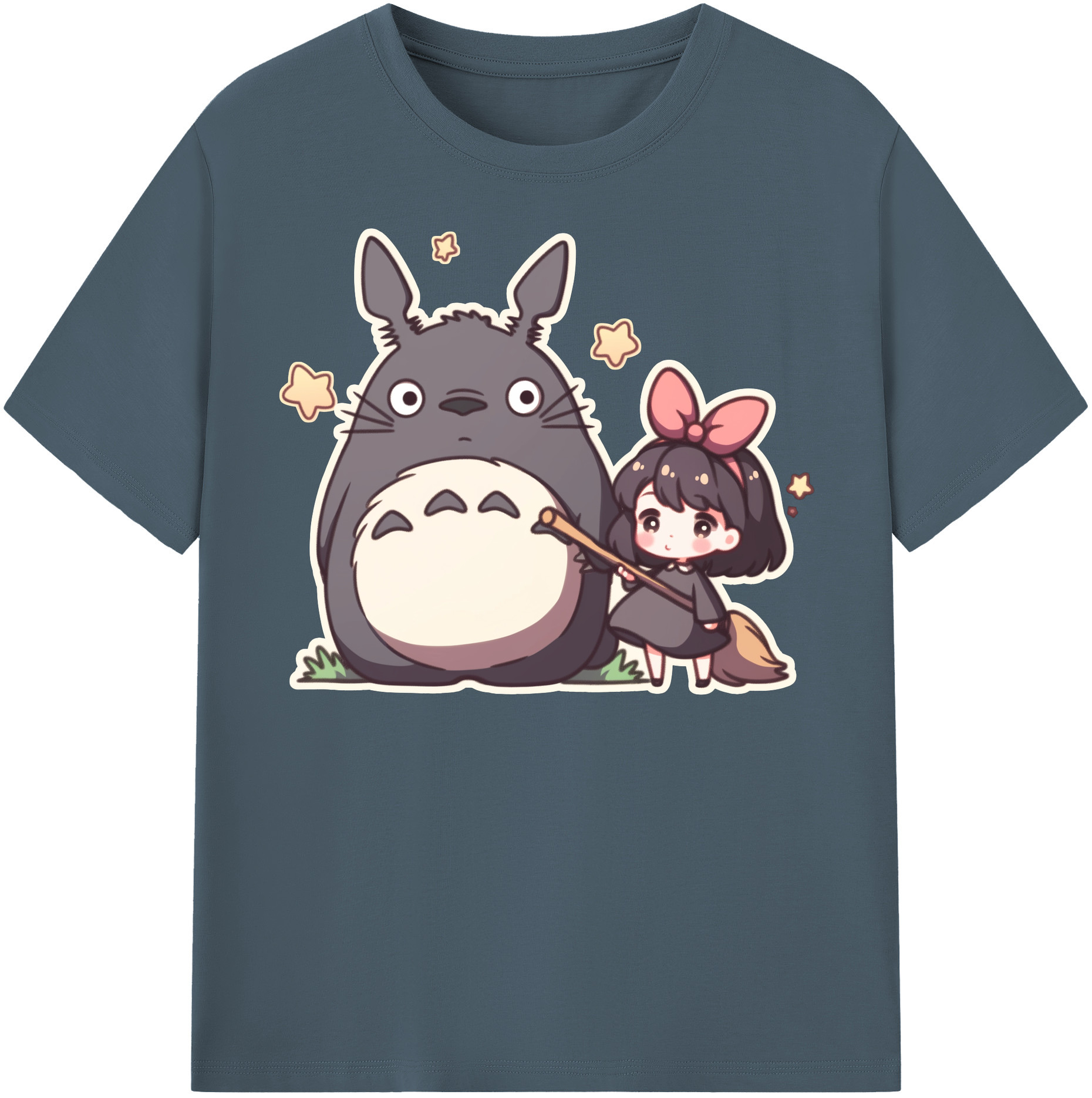（画像用） となりのトトロ 草壁メイ 草壁サツキ My Neighbor Totoro Satsuki Kusakabe Mei Kusakabe 綿100％半袖Tシャツ（フロントプリント）